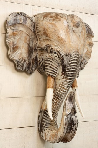 Wooden whitewashed hand carved - wooden,