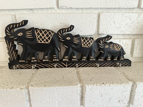 Elephant herd wooden - wooden, wall